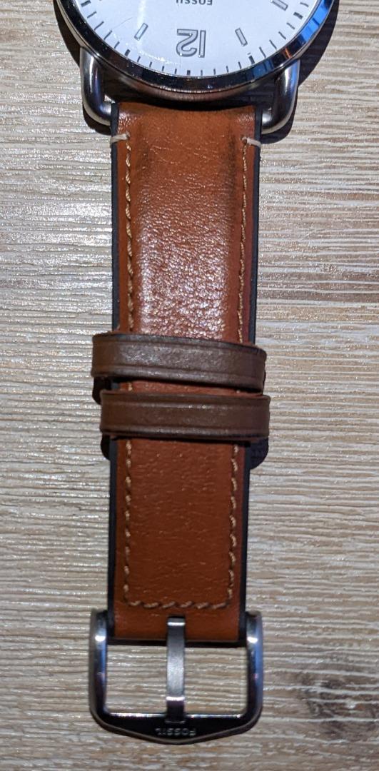 Fossil Quartz Watch FS5395 Stainless Steel Genuine Leather Water Resistance 5ATM