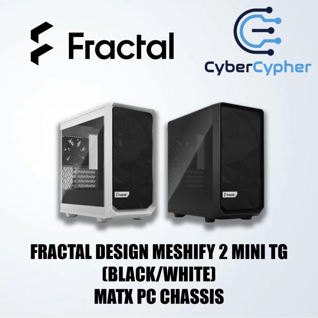 Fractal Design Meshify 2 Mini TG (Black/White) mATX PC Chassis ...
