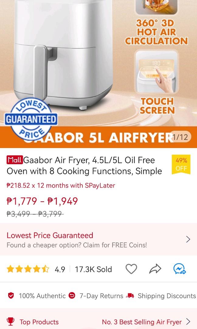GAABOR AIR FRYER, TV & Home Appliances, Kitchen Appliances, Fryers on