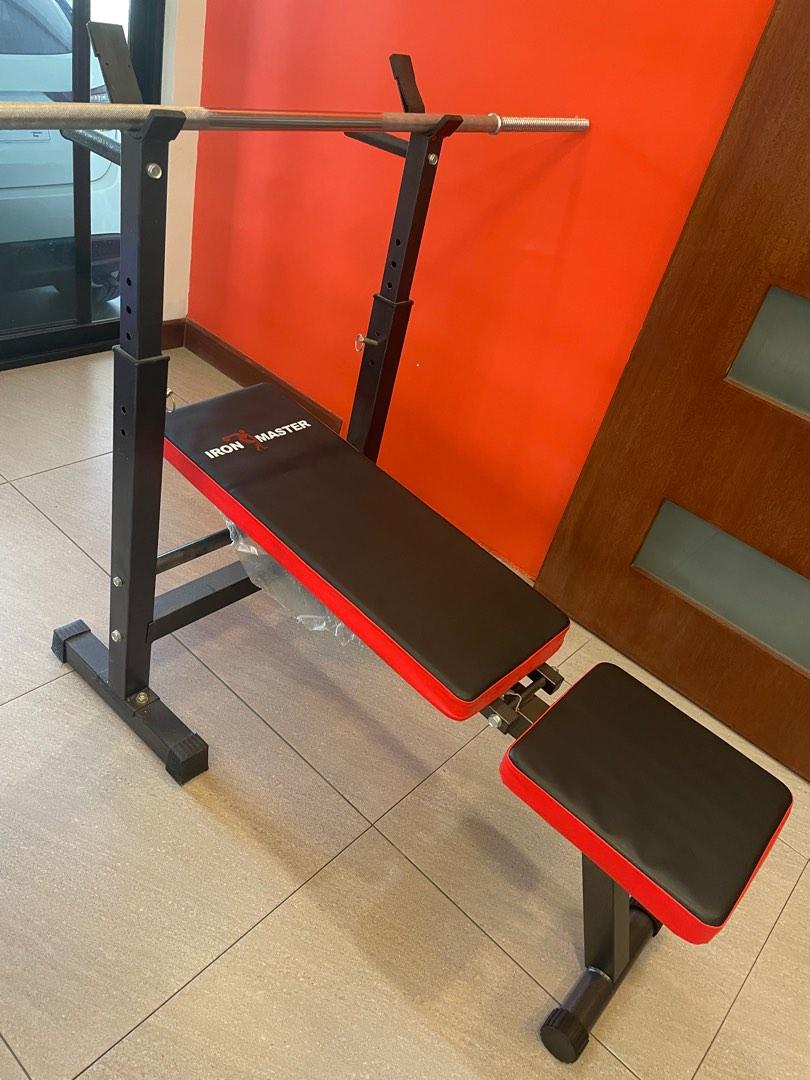 Gym Equipment Bench, 5ft Bar, Set of Plates, Sports Equipment