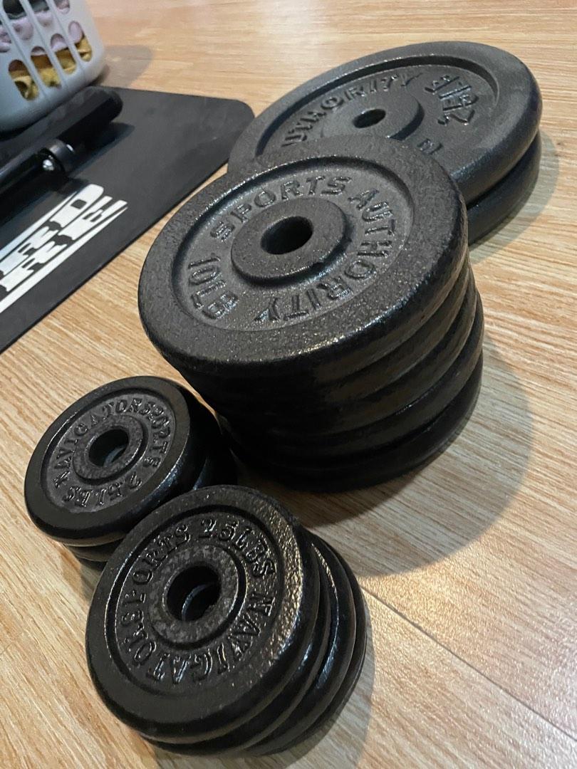 Gym Equipment Bench, 5ft Bar, Set of Plates, Sports Equipment