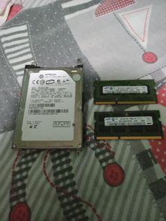 Hitachi hard drive and samsung memory card..
