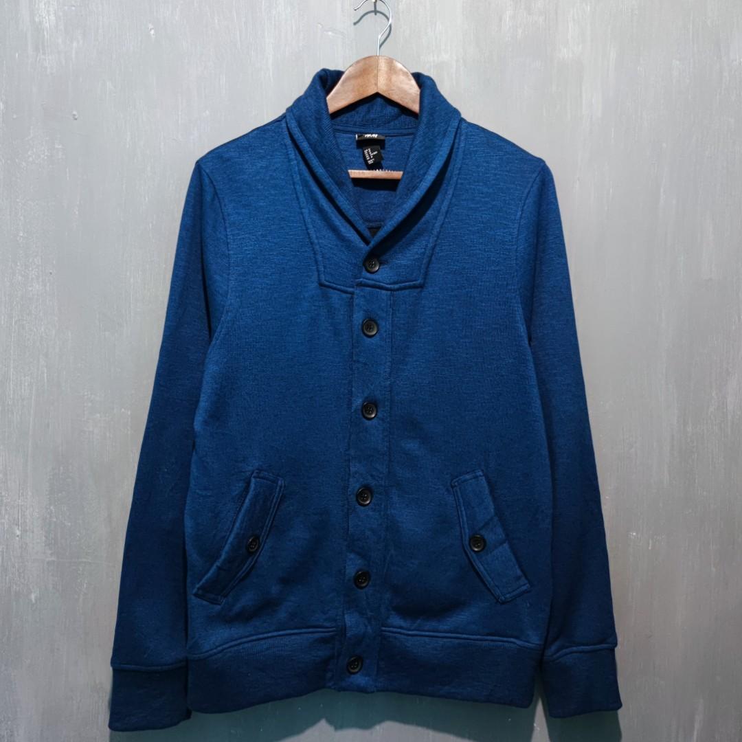 H&M SHAWL COLLAR CARDIGAN ELBOW PATCH, Men's Fashion, Coats, Jackets