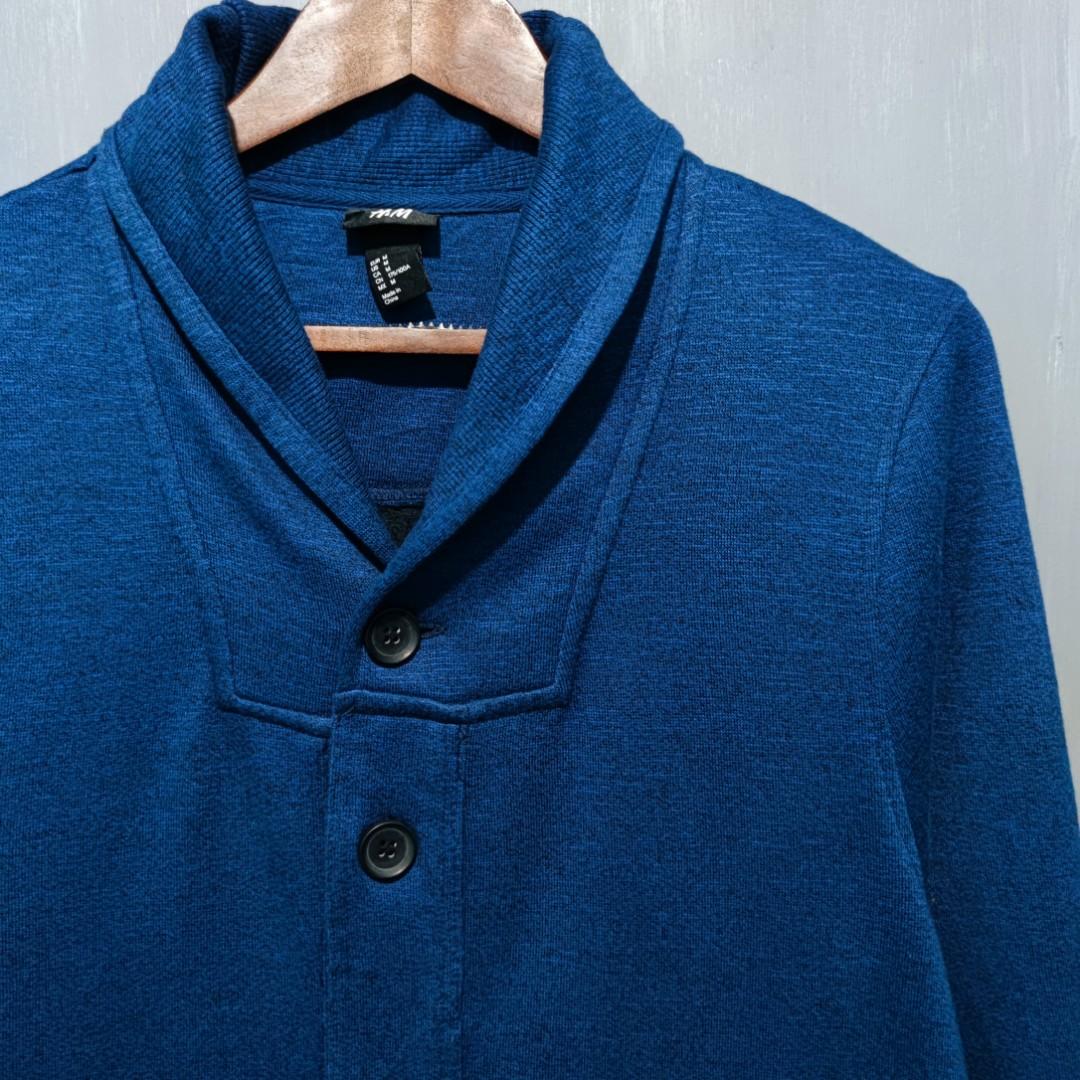 H&M SHAWL COLLAR CARDIGAN ELBOW PATCH, Men's Fashion, Coats, Jackets