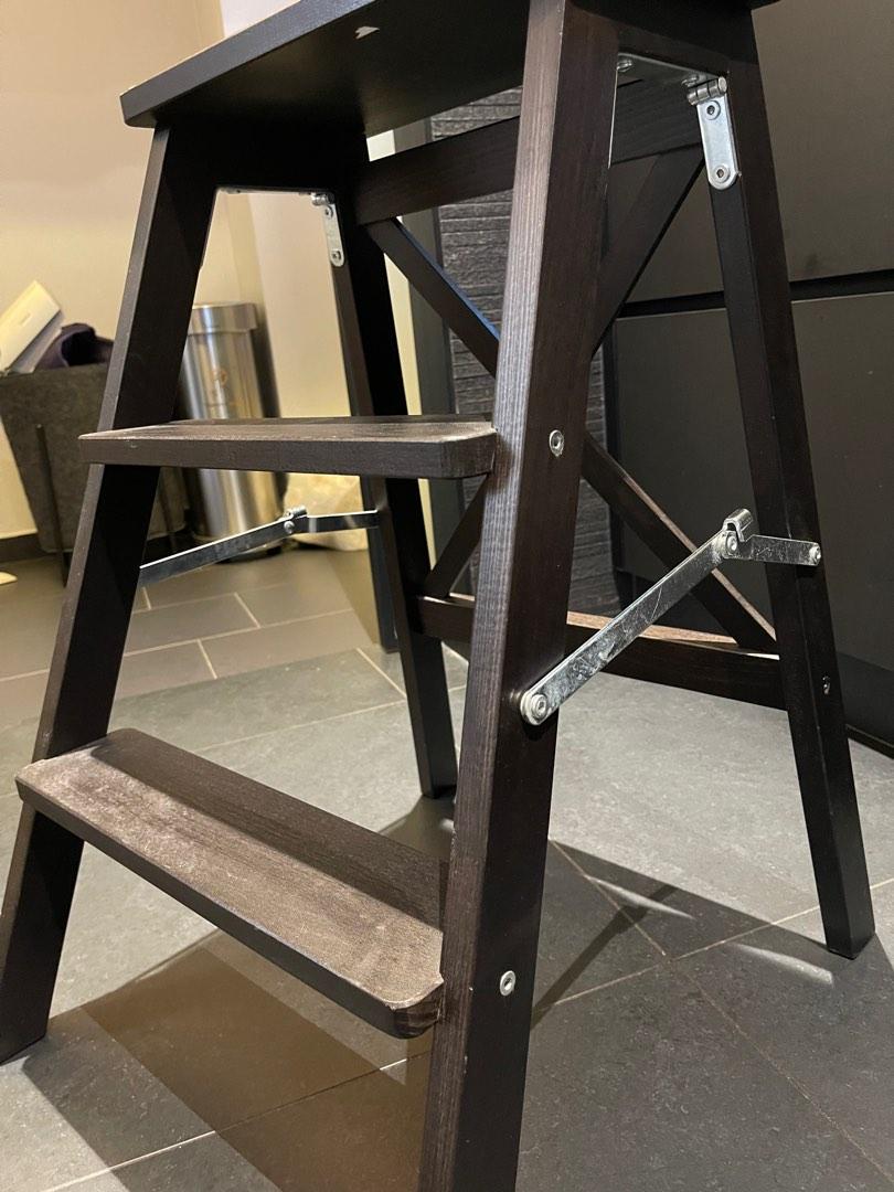 IKEA BEKVÄM Step ladder 3 steps black, Furniture & Home Living, Home