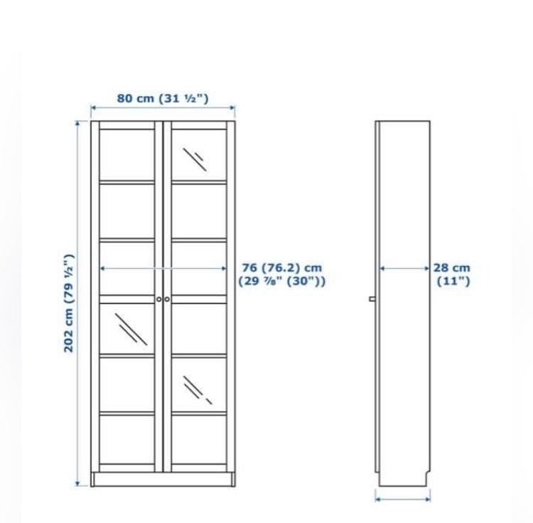 IKEA Billy shelf and Oxberg doors, 傢俬＆家居, 傢俬, 書櫃、櫃子及架 Carousell