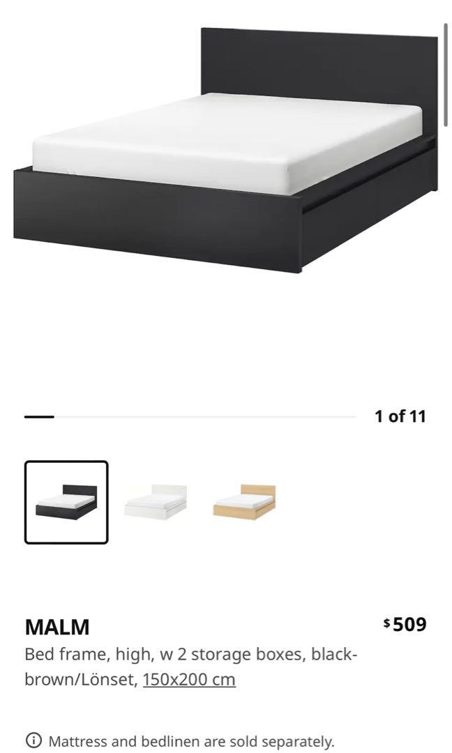 IKEA MALM bed frame (ikea double size/regular queen), Furniture & Home