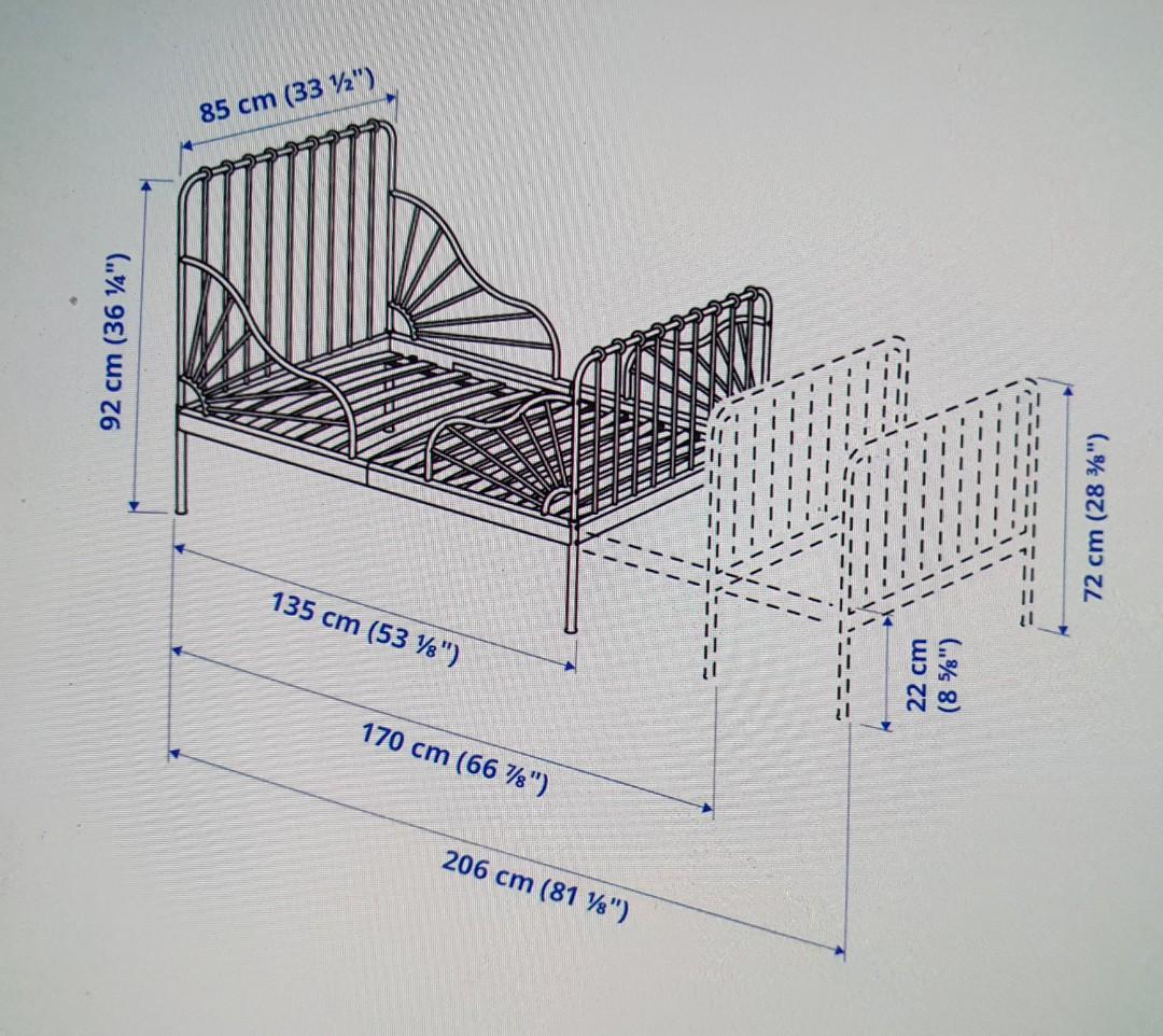 Ikea Minnen extendable single bed, Furniture & Home Living, Furniture