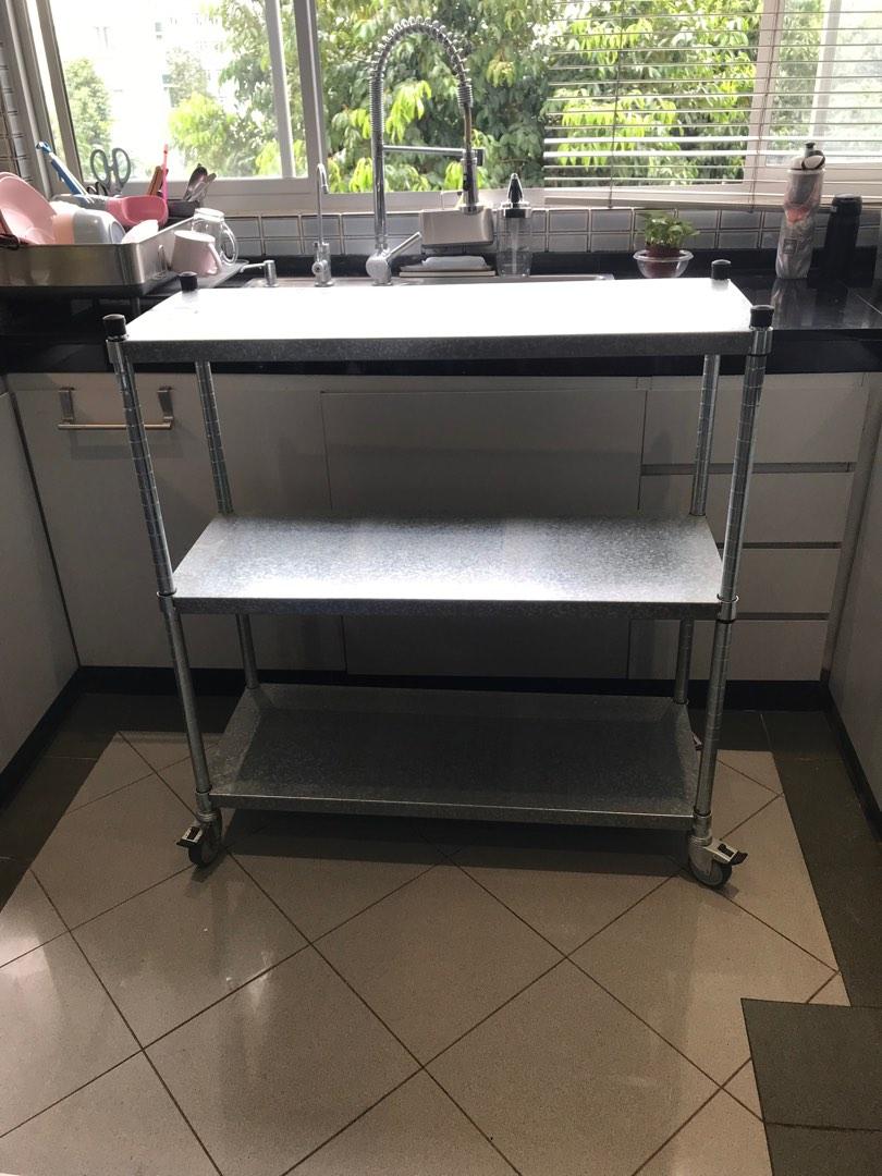 Mobile IKEA Omar Shelving Unit ( 92x50x94 cm ) specially customised) with metal castor wheels