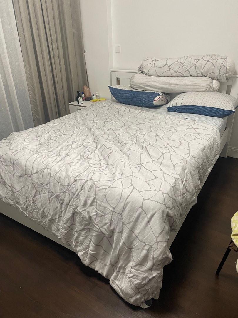 IKEA queen sized bed (2021), Furniture & Home Living, Furniture, Bed Frames & Mattresses on