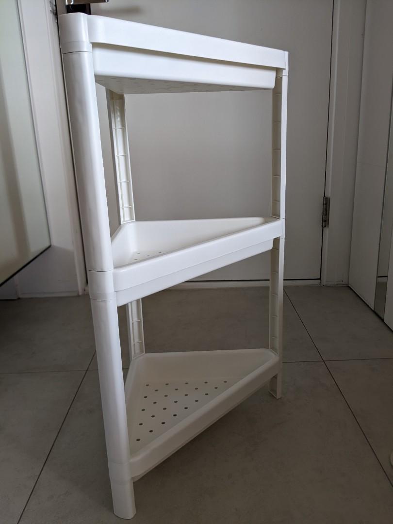 IKEA VESKEN corner shelf unit, white, 傢俬＆家居, 傢俬, 書櫃、櫃子及架 Carousell