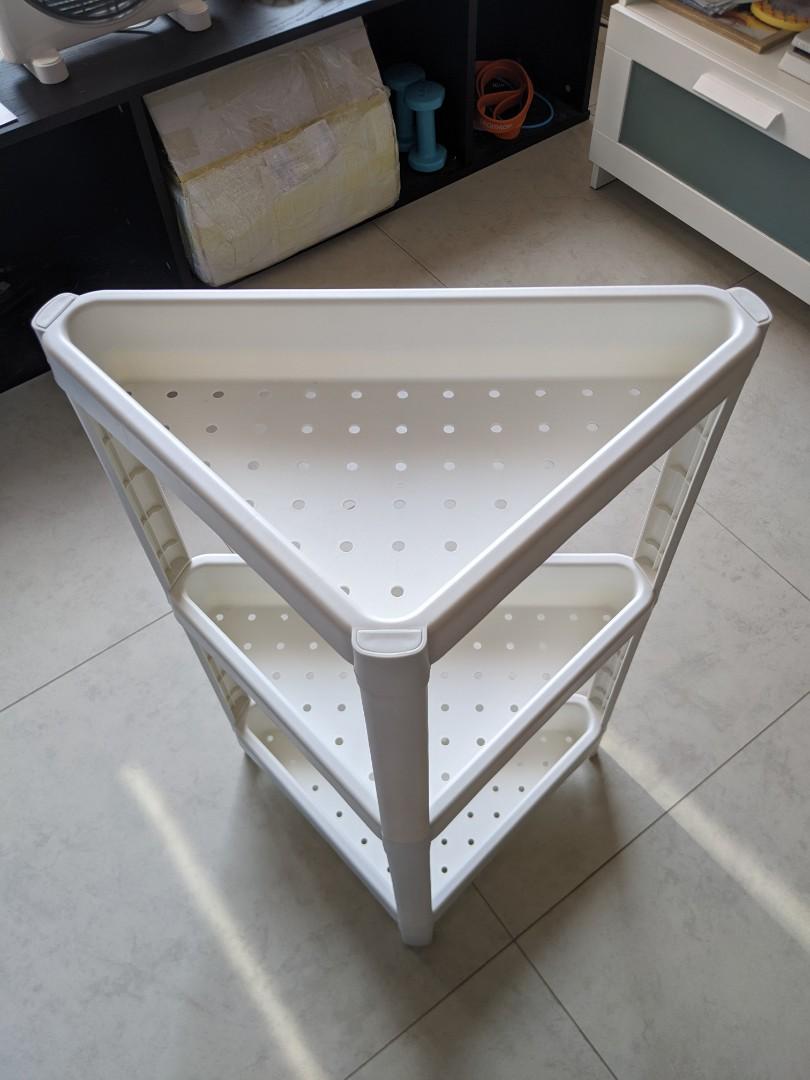 IKEA VESKEN corner shelf unit, white, 傢俬＆家居, 傢俬, 書櫃、櫃子及架 Carousell
