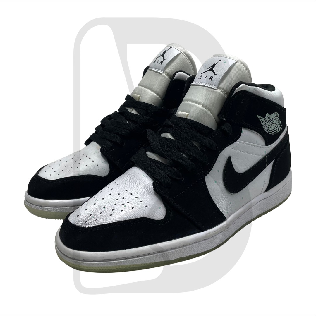 jordan 1 mid white black teal tint