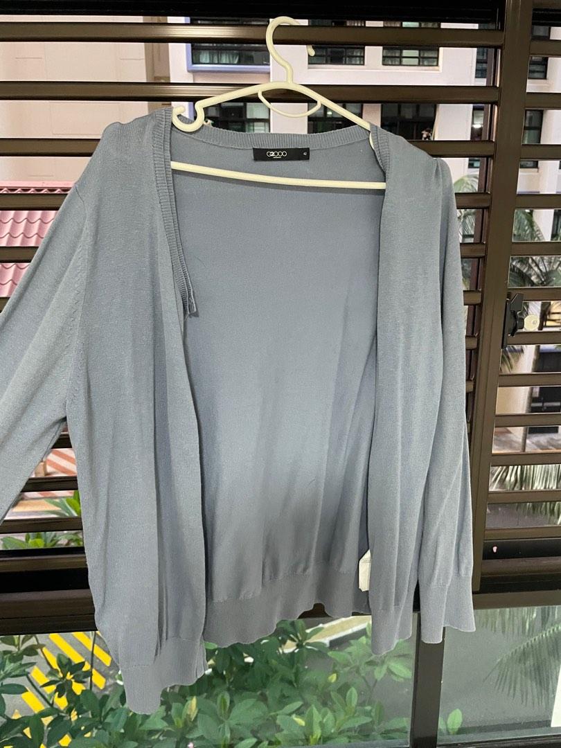 light blue cardigan, Women's Fashion, Coats, Jackets and Outerwear on Carousell