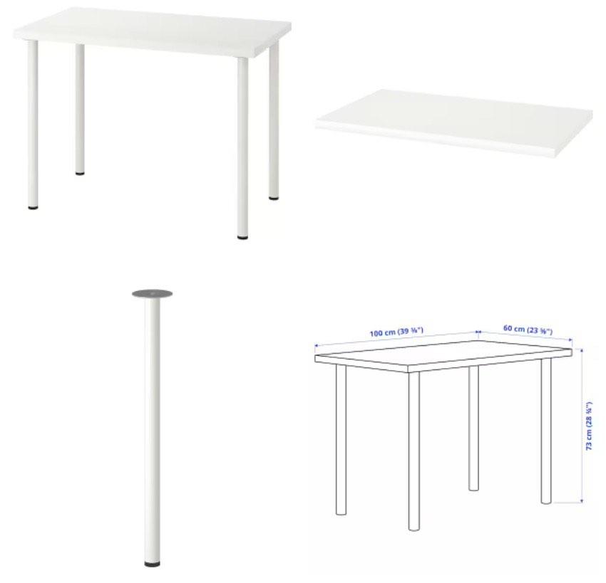 Linnmon IKEA (Meja study/makan), Furniture & Home Living, Furniture