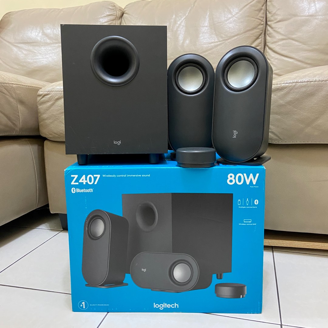 LOGITECH Z407 BLUETOOTH COMPUTER SPEAKERS WITH SUBWOOFER AND WIRELESS ...