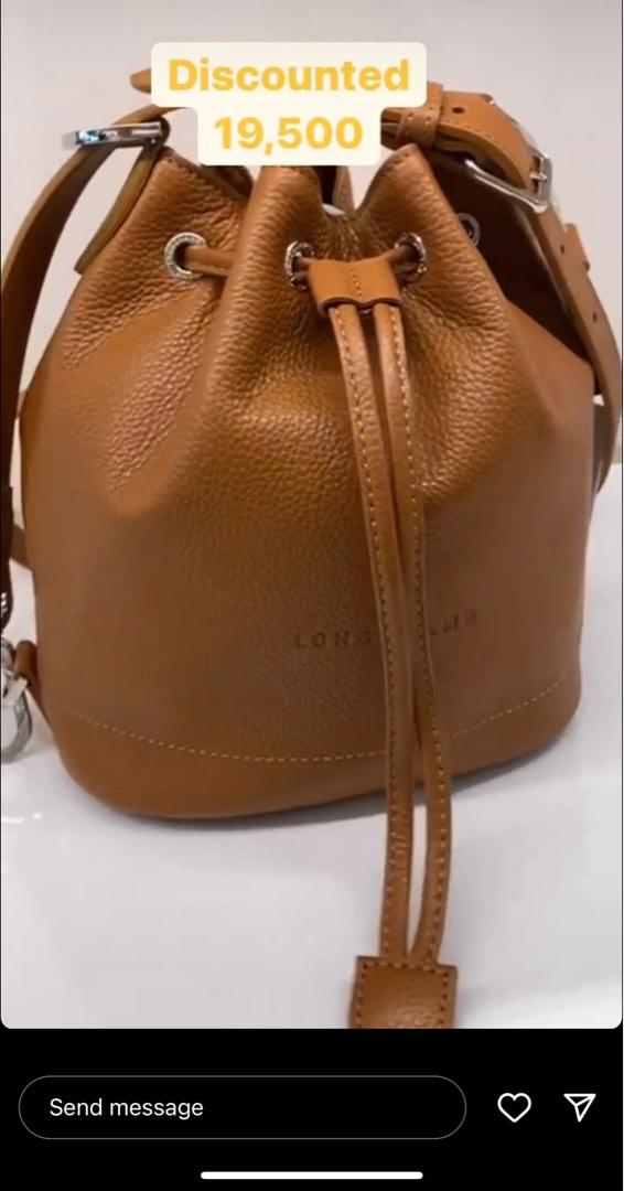 Longchamp Le Foulonné Small Bucket Bag in Natural