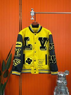 LV Varsity Green Baseball Leather Jacket, Men's Fashion, Tops & Sets,  Hoodies on Carousell