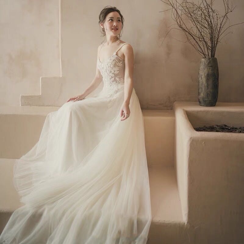 Mesh back sale wedding dress