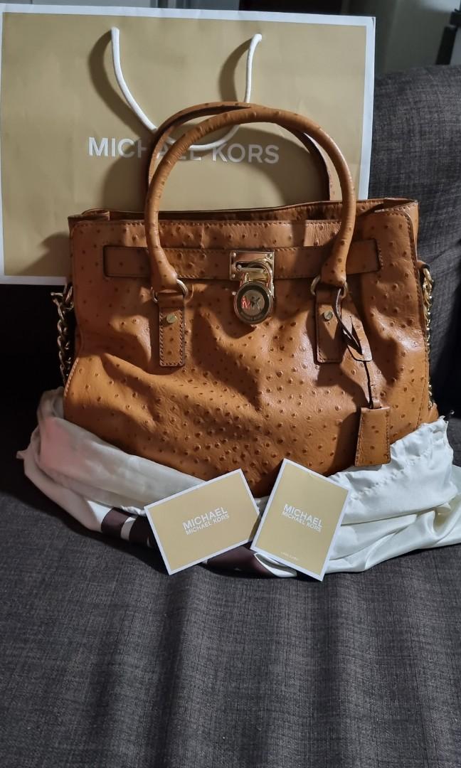Michael Kors Brown Leather Hamilton North South Tote