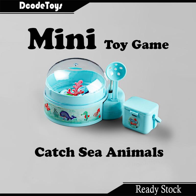 Mini Toy Catch Sea Animals Fish Turttle Crab Prawn Rotation Games