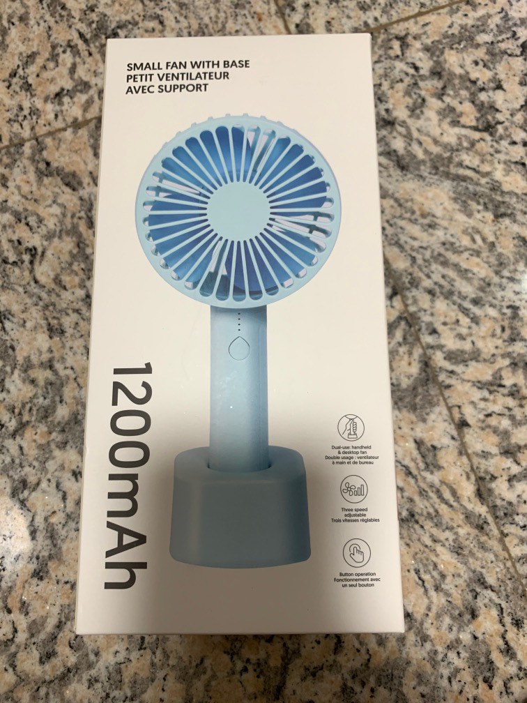 Miniso portable small fan with base, Furniture & Home Living, Lighting