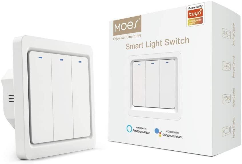 MOES WiFi Smart Light Switch,Works with Smart Life/Tuya APP Remote