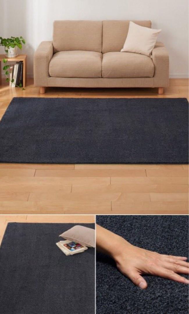 Muji Polyester Rug in Blue, Furniture & Home Living, Home Decor