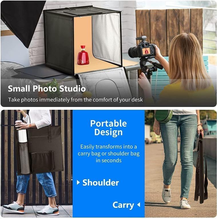 Neewer Photo Studio Light Box, 24” × 24” Shooting Light Tent with