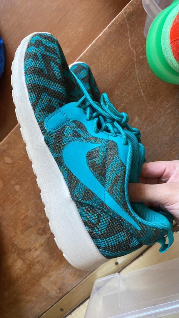 bright green running shoes