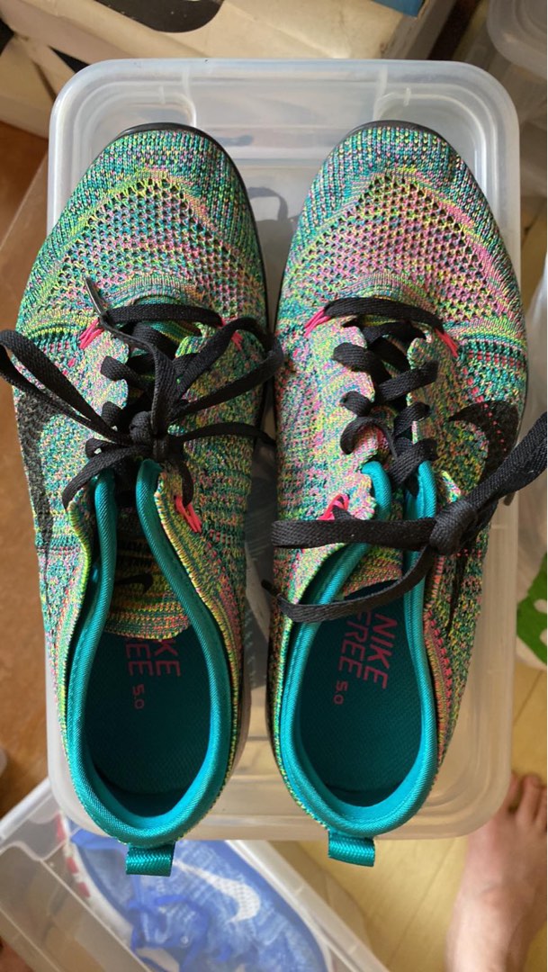 Multi colored nike running shoes top
