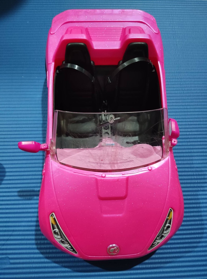 Original Barbie Pink Convertible Car Toy for imaginative playtime