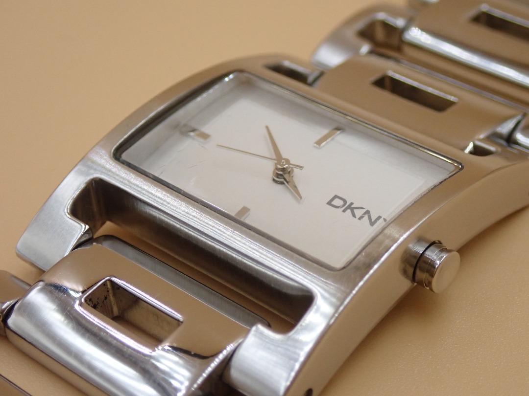 ORIGINAL!! DKNY NY4657 Women's Rectangle Links Watch SILVER Tone