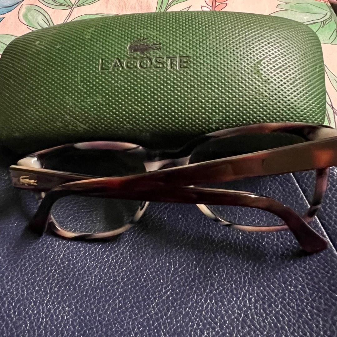 Original Lacoste Eyeglasses Frame (Category: Sunglasses & Eyewear) located in Mandaluyong City. Submitted by themisadventuresofyani (Listing ID 1181532999, Image 3). Description: Original Lacoste eyeglasses frame, purchased from Ideal Vision around 3-4 yrs ago. Case has signs of use but the frame has minimal scuff marks. RFS: Decluttering.