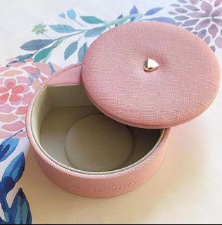 Pandora pink round jewelry box organizer