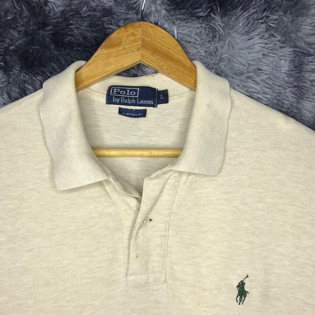 Polo Ralph Lauren Beige Polo Shirt Size Large, Men's Fashion, Tops & Sets,  Tshirts & Polo Shirts on Carousell
