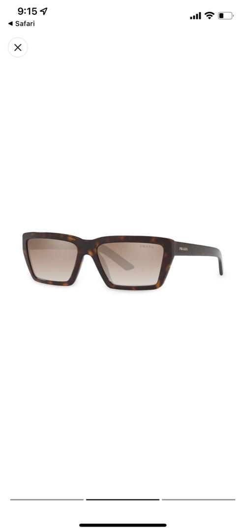 Prada Rectangular Frame Sunglasses （分類：眼鏡）位於 Hong Kong。 由 jemeyn13 提交（商品編號 1181652896，圖片 2）。簡介： Tortoiseshell brown Prada sunglasses with rectangular, geometric frames. Model: SPR 04V Used twice. Comes with box and cleaning cloth.。