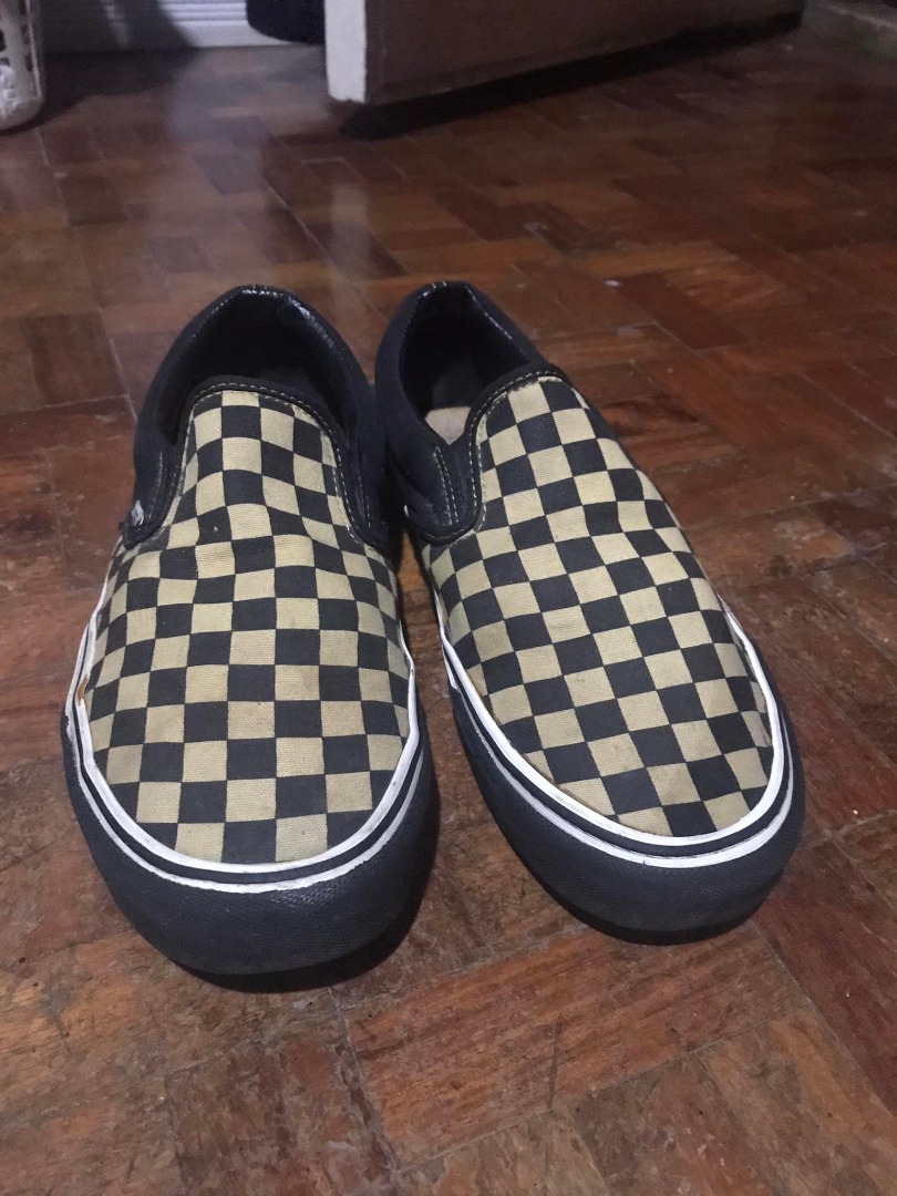 Mens yellow checkered vans clearance