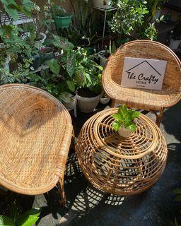 RATTAN EGG CHAIR WITH TABLE/RATTAN CHAIR AND TABLE SET/RATTAN CHAIR/ROUND TABLE