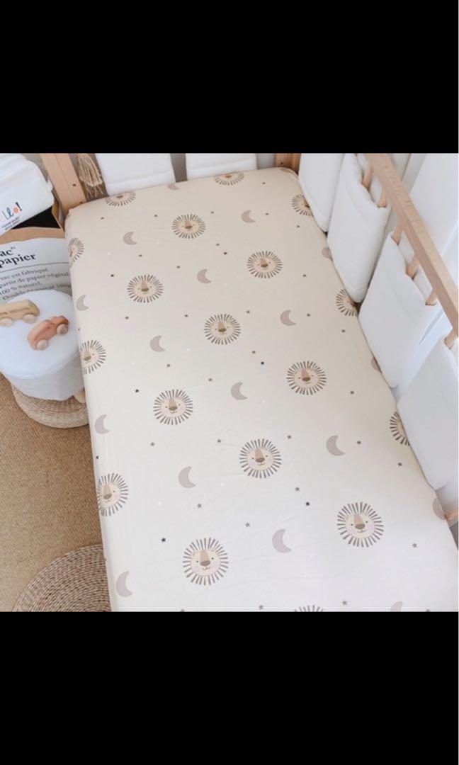 Premium Design 100 Cotton Nordic Baby Crib Cot Fitted Sheets, Babies