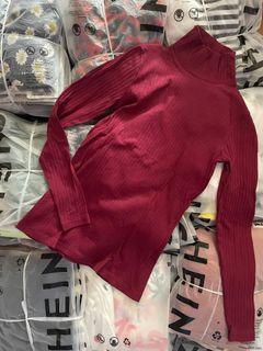 ribbed semi turtle neck
