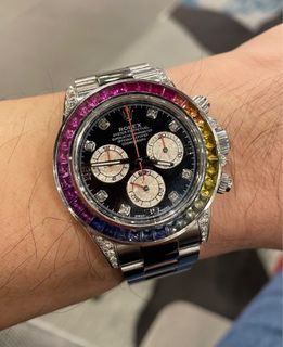 Rainbow bezel rolex on sale