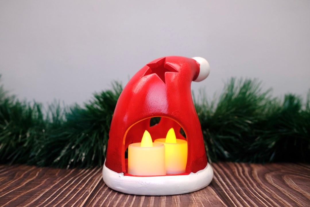 Santa hat tealight holder (Category: Other Home Decor) located in Paranaque City. Submitted by bfria (Listing ID 1181565508, Image 3). Description: Dimensions - H: 4.9” x W: 4”.