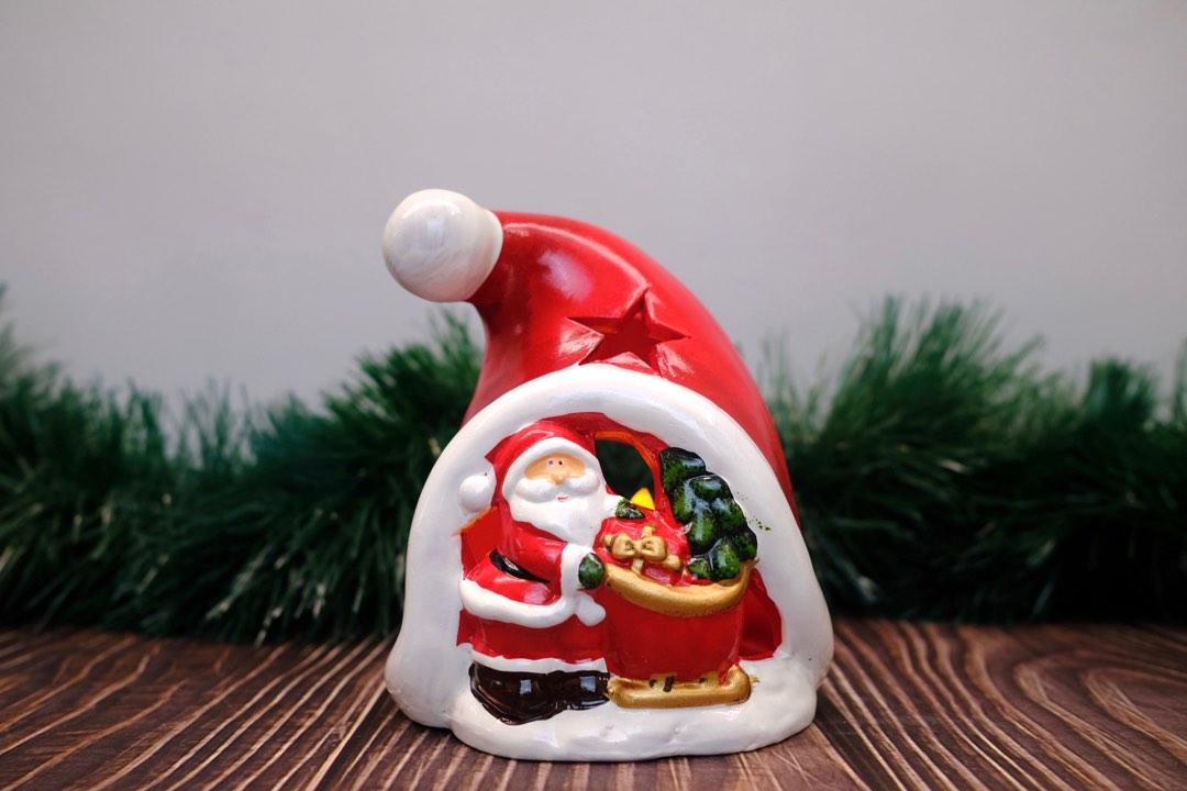 Santa hat tealight holder (Category: Other Home Decor) located in Paranaque City. Submitted by bfria (Listing ID 1181565508, Image 1). Description: Dimensions - H: 4.9” x W: 4”.