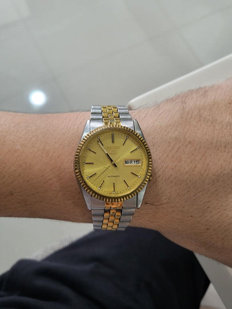 Seiko 5 datejust jubilee fluted bezel Japan, Luxury, Watches on Carousell