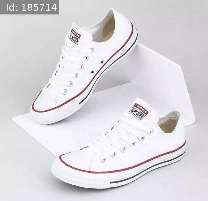 Sepatu Converse All Star Putih Lis Merah Tanpa Box Fesyen Pria Sepatu