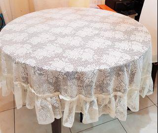 Shabby Chic White Lace Tablecloth