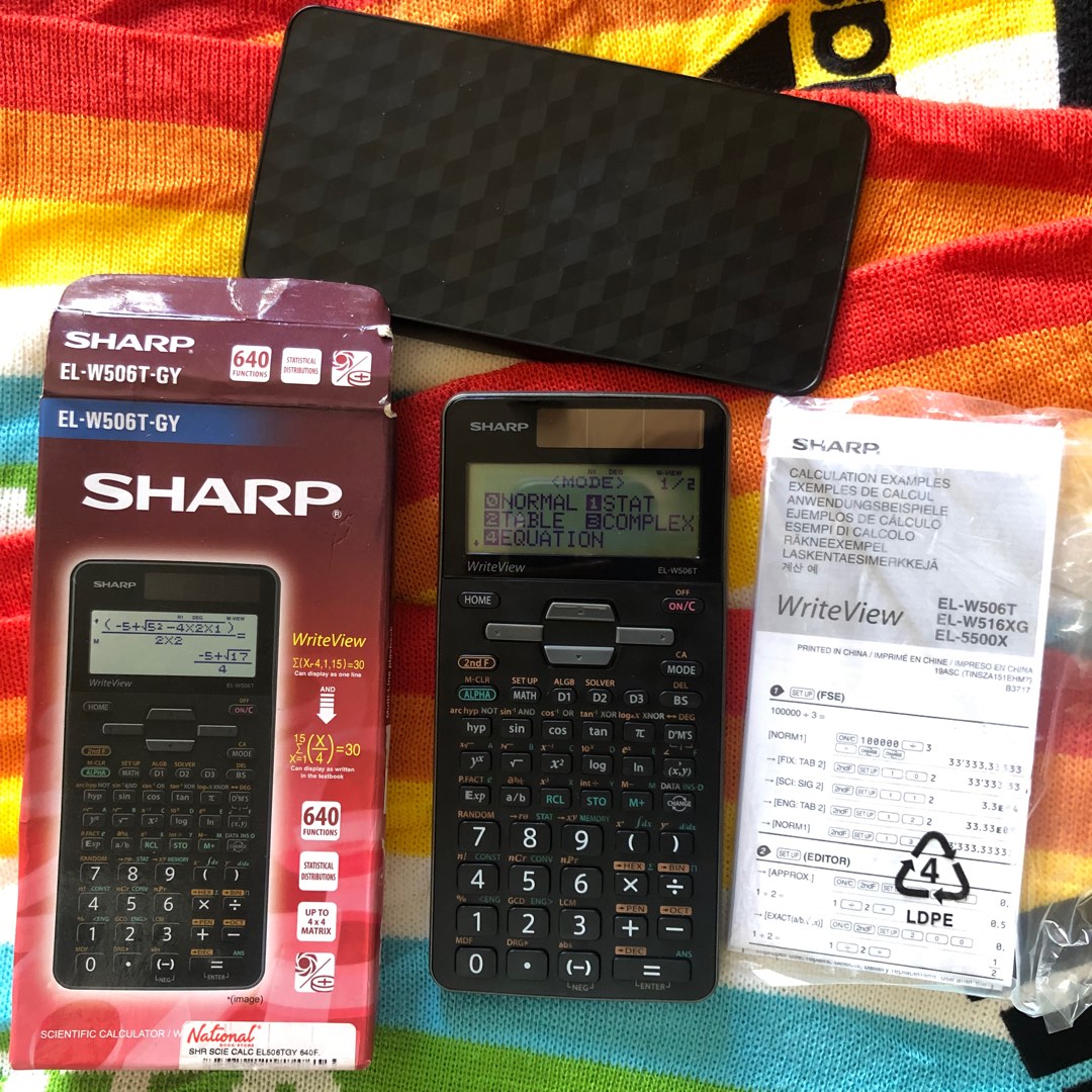 Sharp Scientific Calculator ELW506TGY 640 Functions Statistical