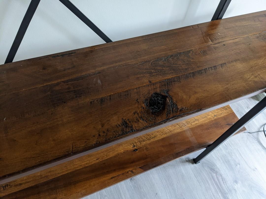 Solid Dark Wood Bookshelf with Drawers (Picket and Rail), Furniture