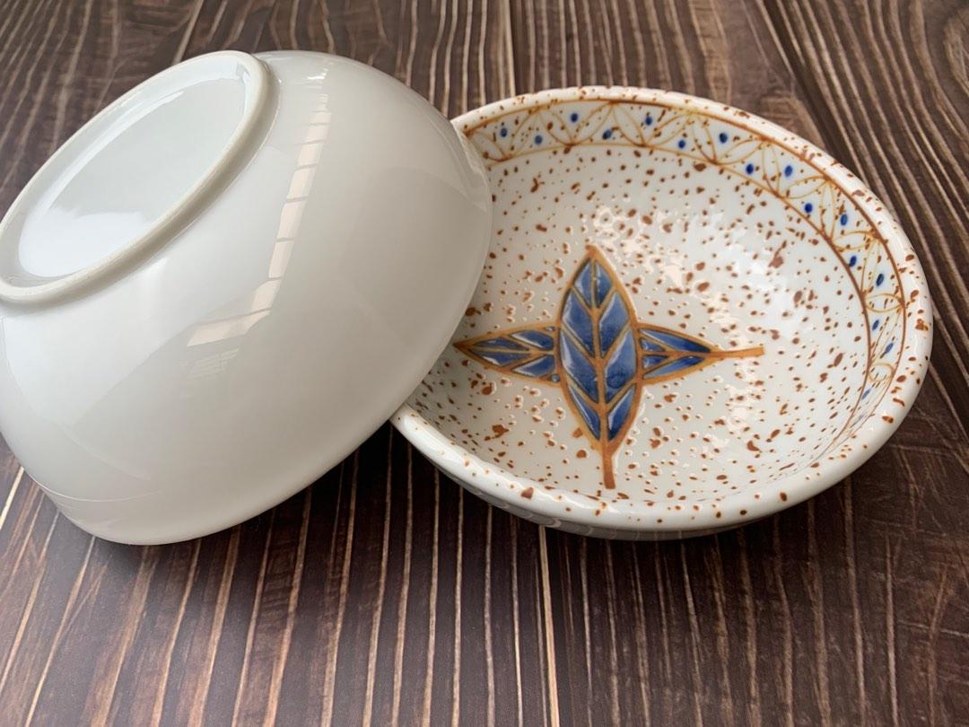 Speckled bowl with blue leaves (Category: Other Kitchenware & Tableware) located in Paranaque City. Submitted by bfria (Listing ID 1181564764, Image 3). Description: Dimensions - D: 5.2” & H: 1.6”.